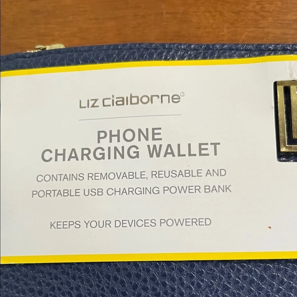 Liz Claiborne Navy Phone Charging Wallet